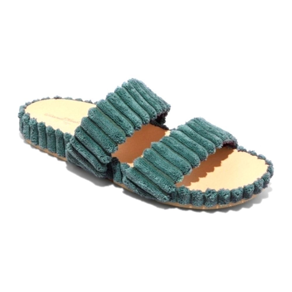 𝅺nwt TRENDY CORDUROY LADIES SANDAL SLIDES SAGE SZ 11